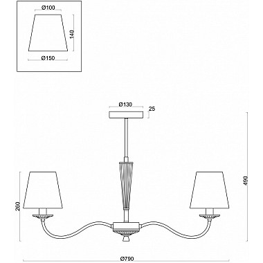 Потолочная люстра Osborn FR2027PL-07N