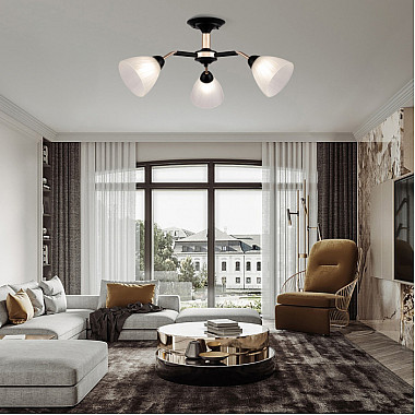 Потолочная люстра Napoli 324108/3 BK+FG