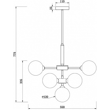 Потолочная люстра Inversion FR5233PL-13BS