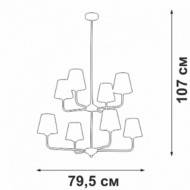 Потолочная люстра V3923-8/8PL