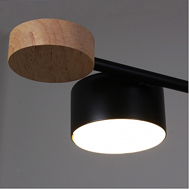 Потолочная люстра 03751-0.3-08 BK+WOOD GX53