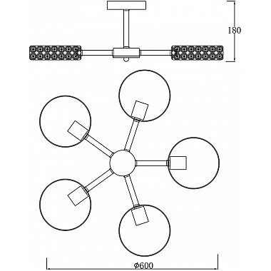 Потолочная люстра Banjo 679/5P Black