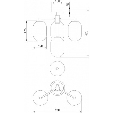 Потолочная люстра Loona 60161/4 латунь