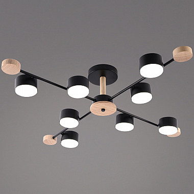 Потолочная люстра 03751-0.3-08 BK+WOOD GX53