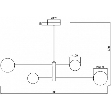 Потолочная люстра Sphirity FR5376CL-04B
