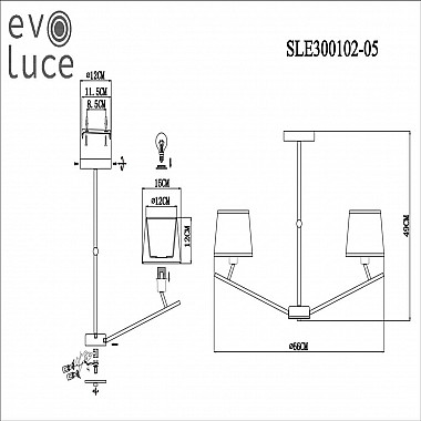 Потолочная люстра Evoluce Denice SLE300102-05