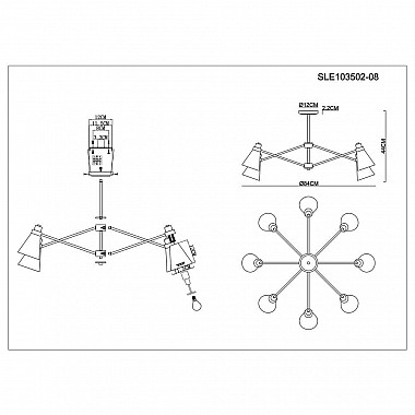 Потолочная люстра Evoluce Biane SLE103502-08
