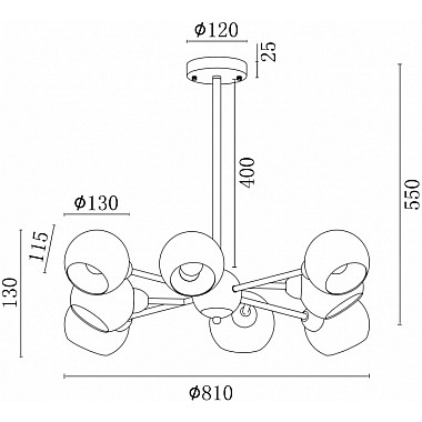 Потолочная люстра Sherry FR5121PL-08G