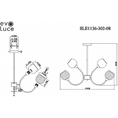 Потолочная люстра Tratti SLE1136-302-08