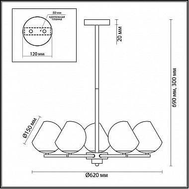 Потолочная люстра Lumion Blair 3769/5C