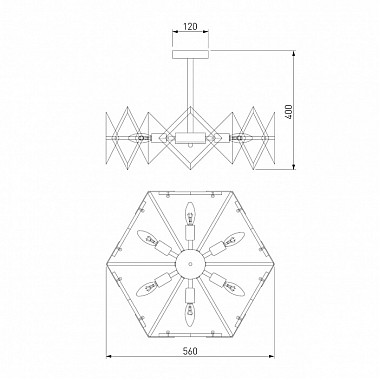 Потолочная люстра Origami 60121/6 латунь
