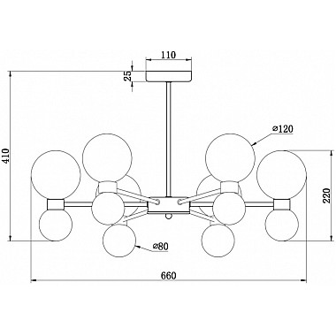 Потолочная люстра Bony FR5394CL-12BS