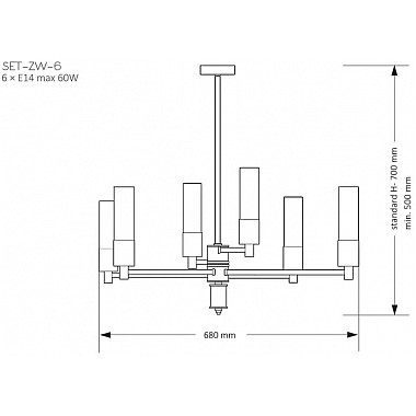Потолочная люстра Seti SET-ZW-6(Z)