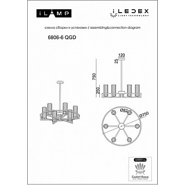 Потолочная люстра Evolution 6806-6 QGD