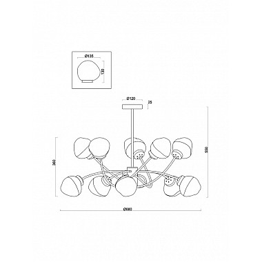 Потолочная люстра Volani FR8017PL-10MG