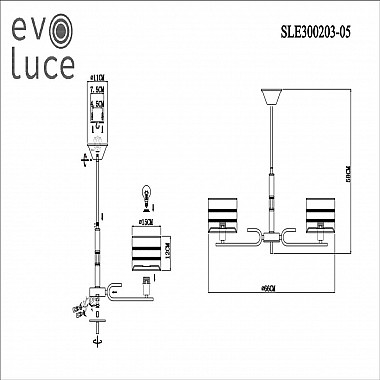 Подвесная люстра Evoluce Almese SLE300203-05