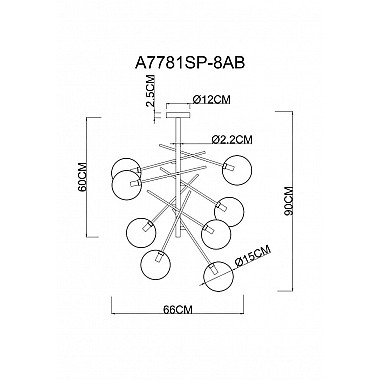 Подвесная люстра Arte Lamp Severus A7781SP-8AB
