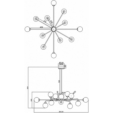 Потолочная люстра Alexis FR5120PL-12G