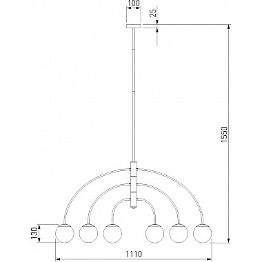 Потолочная люстра Cenacolo 30179/6 черный