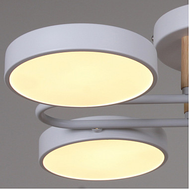 Потолочная люстра 03322-0.3-06 WH+WOOD