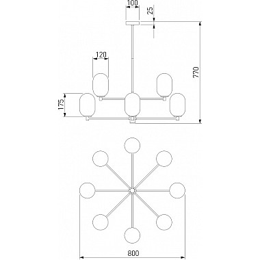 Потолочная люстра Loona 60161/8 латунь