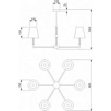 Потолочная люстра Conso 60145/6 латунь