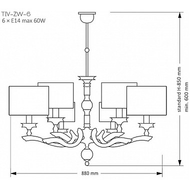 Потолочная люстра TIVOLI TIV-ZW-6(N/A)