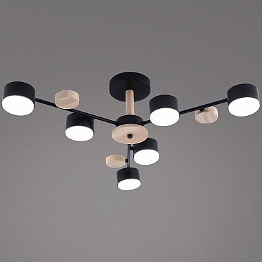 Потолочная люстра 03758-0.3-06 BK+WOOD GX53