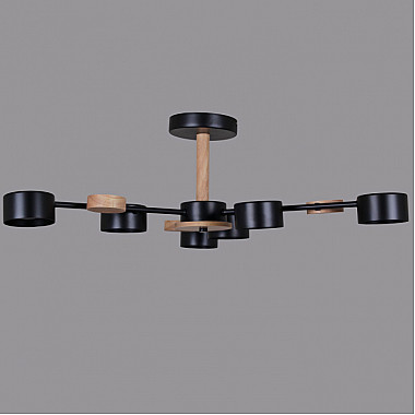 Потолочная люстра 03758-0.3-06 BK+WOOD GX53