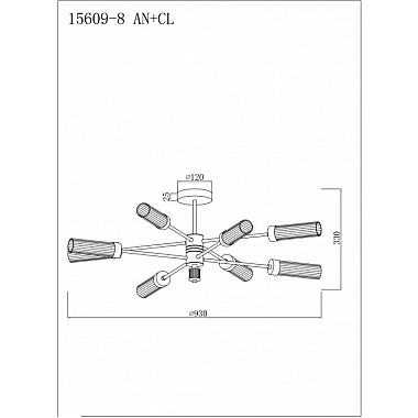 Потолочная люстра Evolution 15609-8 AN+CL
