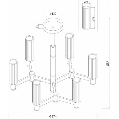 Потолочная люстра Ambra FR5167PL-06BS