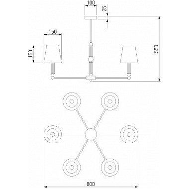 Потолочная люстра Conso 60145/6 хром Smart