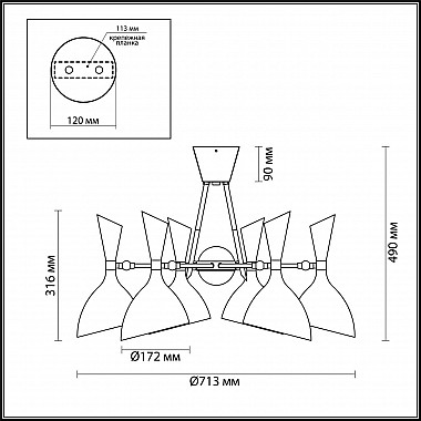 Потолочная люстра Odeon Light Rasto 4665/6C