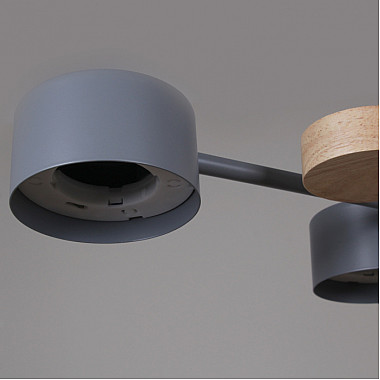 Потолочная люстра 03758-0.3-06 GREY+WOOD GX53