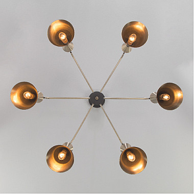 Потолочная люстра Glustin 316/6 латунь / черный