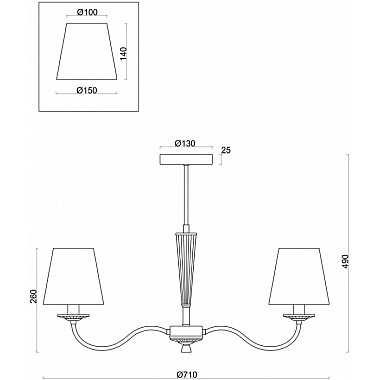 Потолочная люстра Osborn FR2027PL-03BS