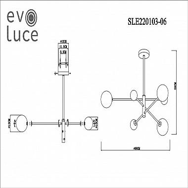 Подвесная люстра Evoluce Arcola SLE220103-06