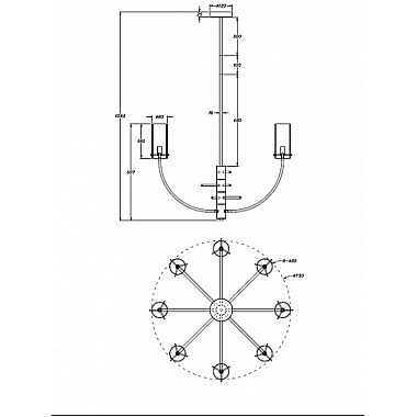 Потолочная люстра Arco MOD223PL-08BS