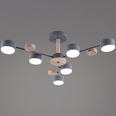 Потолочная люстра 03758-0.3-06 GREY+WOOD GX53