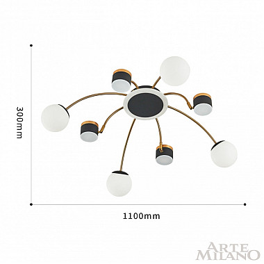 Потолочная люстра 271040/8 BK/GD