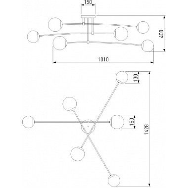 Потолочная люстра Netz 30181/6 белый Smart