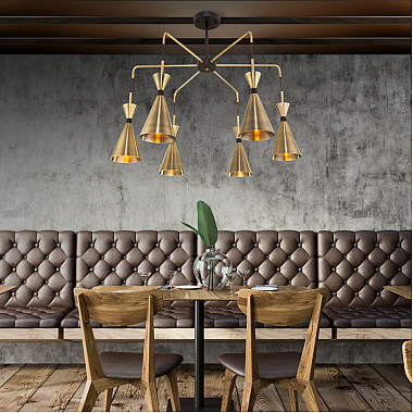 Потолочная люстра Glustin 316/6 латунь / черный