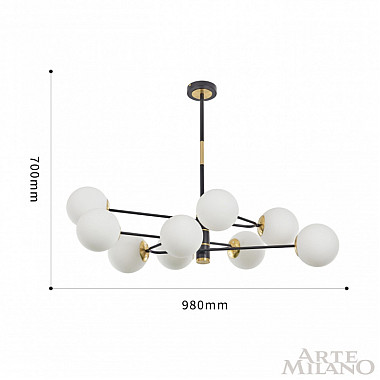 Потолочная люстра 272708/9 BK/GD