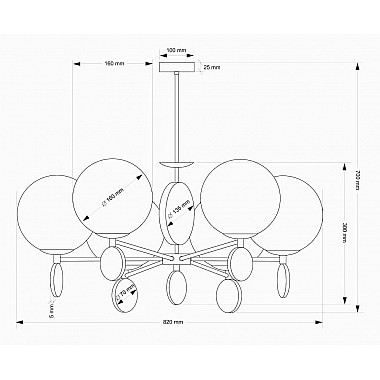 Подвесная люстра Kutek Dimaro DIM-ZW-6(P)