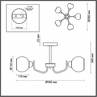Потолочная люстра Bliss 5642/5C