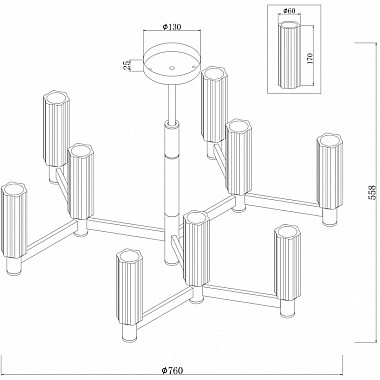 Потолочная люстра Ambra FR5167PL-09BS
