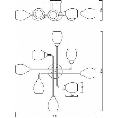Потолочная люстра Hope 1132/8P Gold