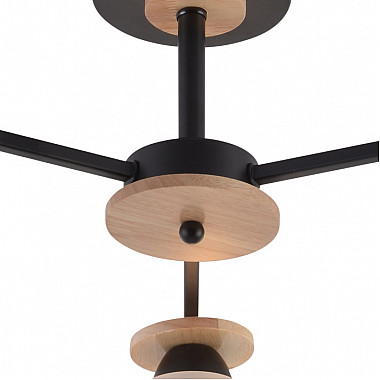 Потолочная люстра 01625-0.3-03 BK+WOOD