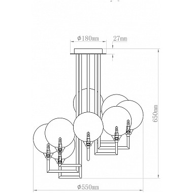 Потолочная люстра K2KG01P-8G