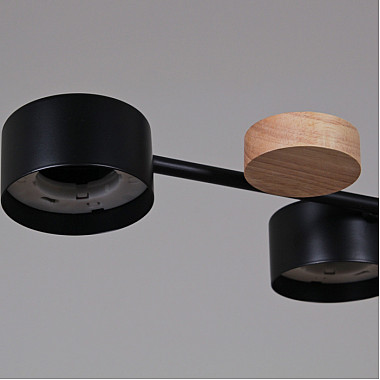 Потолочная люстра 03758-0.3-10 BK+WOOD GX53